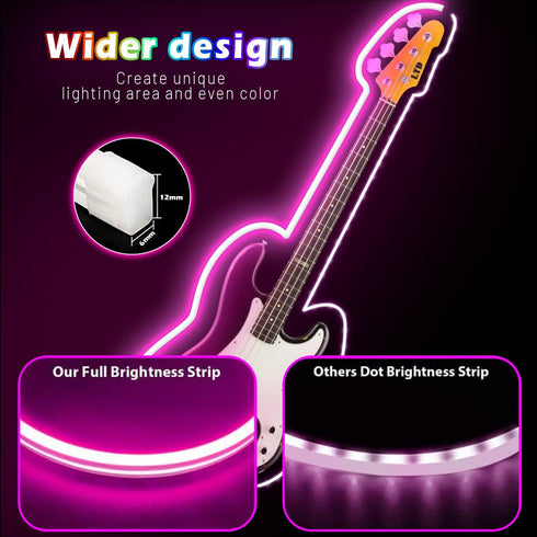 L8star 16.4ft RGB LED Neon Rope Light with Remote Control, Smart Color Changing DIY Mode Neon Flex Strip Lights