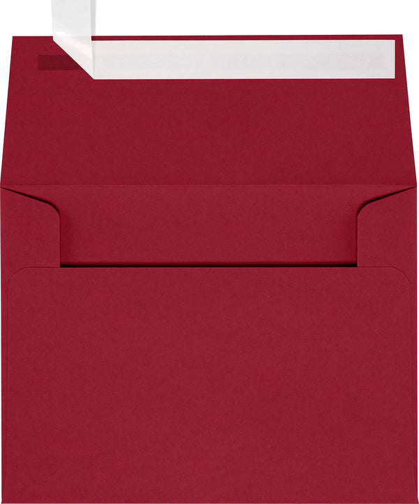 LUXPaper A2 Invitation Envelopes | Peel & Press | 4 3/8" x 5 3/4" | Garnet Red | 80lb. Text | 50 Qty