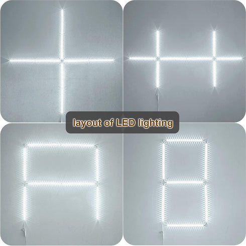 Set 8x12 inch Counter,Shelves,Rope 24W Adapter,6000K WOBANE LED Display Light Kit, of LED Strip Bar, Cabinet Lighting