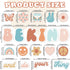 Hippie Be Kind And Do Your Thing Cutouts, Classroom Bulletin Board Groovy Positive Sayings for School Home Decor