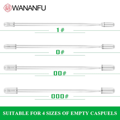 WANANFU Capsule Filling Kit - 6 Units Micro Lab Spoon with Tamper for Filling Gelatin or Vegan Empty Capsules Size 000,