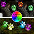 4 Solar Dog Animal Paw Print Lights, Garden Statue Lantern LED Path Light for Pathway Lawn Yard Outdoor Decorations