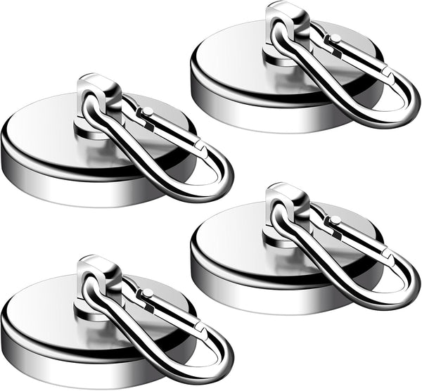 DIYMAG 200LBS Heavy Duty Magnetic Hooks - Strong Neodymium Hooks for Home, Office, Refrigerator, 4 Pack