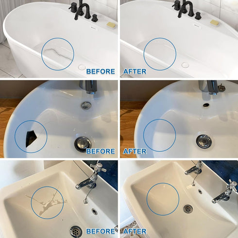 3.7oz Fiberglass Tub Repair Kit (Color Match) for Shower, Sink, Bathtub, Quick Fix for Cracks, Chips, Almond