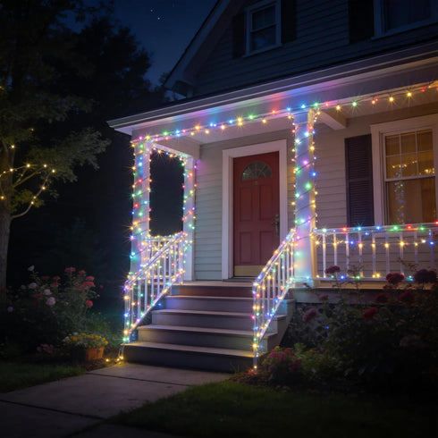 66ft 200 16 8 LED Waterproof String Lights, Color Changing Outdoor/Indoor Rope Lights Plug in with Remote, Colors