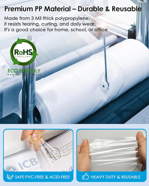 KTRIO Clear Sheet Protectors 8.5 x 11 inch, Top Loading Document Sleeve, 50 Pack for 3 Ring Binder