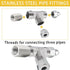Tee Pipe Fittings 304 Stainless Steel Tee, 3/4" x 3/4" x 3/4" Male NPT Thread Adapter, 1 Pack