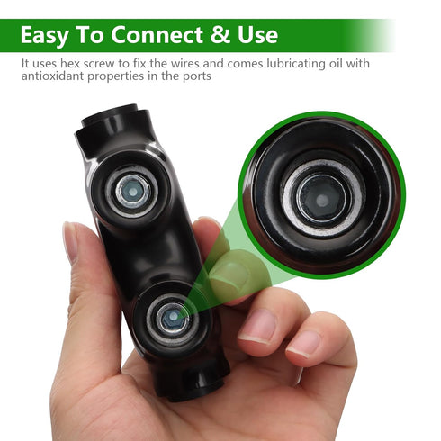 Insulated Inline Splice Connector - Allen Hex Electric Connector for Copper and Aluminum Wire (3/0 AWG)