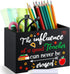 Resurhang Teacher Appreciation Gift Wood Teacher Pencil Holder with White Crayon Desk