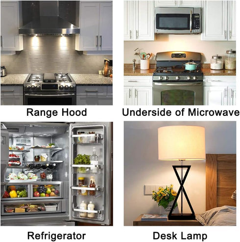 E17 LED Bulb, 4W Daylight White 6000K, Non-Dimmable, Appliance Bulb Under Microwave Oven, 2-Pack