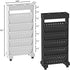 BYFU 6-Tier Movable Bookshelf Cart, Rolling File Paper Storage Organizer with Wheels for Home Office