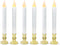 FURORA LIGHTING LED White Taper Candles with Gold Holders Pack of 6