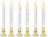 FURORA LIGHTING LED White Taper Candles with Gold Holders Pack of 6