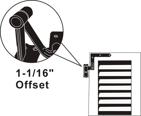 1-1/16", 4 Pack (2 QCAA Steel Blind Shutter Hinge for Wood Frame & Brick, Power Coated Black, Pair), Made in Taiwan