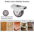 Mini Fixed Caster Wheels, 1 Inch Low Profile Small Casters with Screws for Furniture Cabinet, 4 Pack