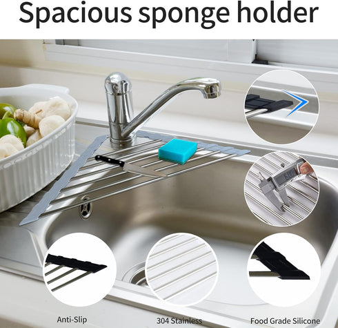 SHUYUE 2 Pack (2Pack Sink Sponge Holder in Sink Dish Drying Rack Corner Sink Strainer for Kitchen Sink Caddy Corner