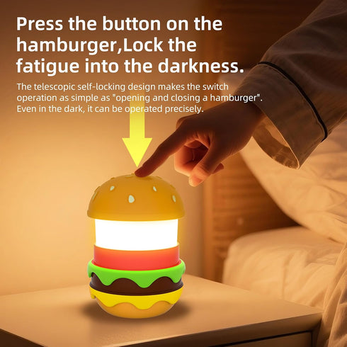 Dimmable 8 1800mAh Bewinner Hamburger Night Light with Bluetooth Speaker & White Noise Machine, Soothing Sounds