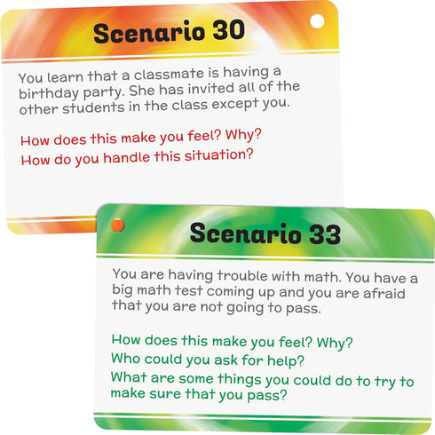 Really Good Stuff Social Skills Discussion Cards, Set of 20 for Kids - Social Emotional Learning Activities