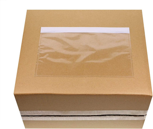 Tupalizy Clear Shipping Mailing Label Envelopes, Top Loading Packing List Adhesives for Business Storage