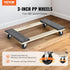 1000 lbs 18" 30", 4 3 1 Pack VEVOR Furniture Dolly, Load Capacity, x x PP Swivel Casters, Heavy Duty Hardwood Furniture