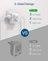 European Travel Plug Adapter with 3 Outlets, 3 USB Charging Ports (1 USB C) for Most Europe: Spain, Italy, France,