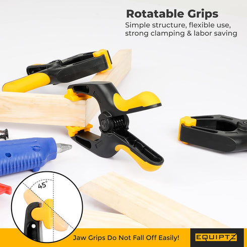 6 Inch Spring Clamps Heavy Duty - 4 Pack Large Plastic Clamps for Woodworking and Crafts