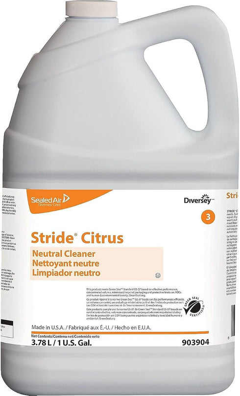 Diversey 903904 Stride Citrus Neutral Cleaner, Commercial Floor Cleaner, Citrus Scent, Concentrate,