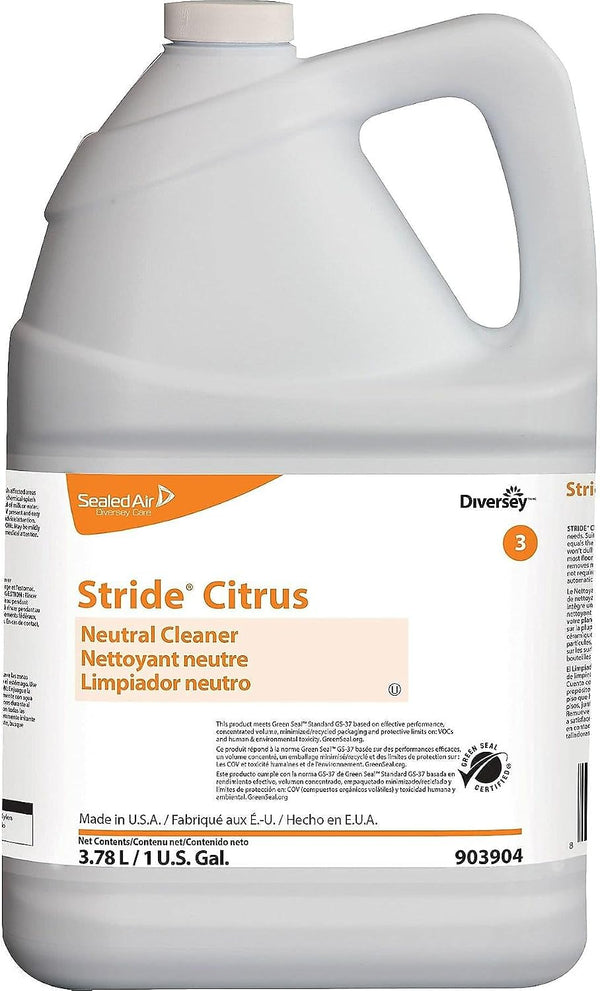 Diversey 903904 Stride Citrus Neutral Cleaner, Commercial Floor Cleaner, Citrus Scent, Concentrate,