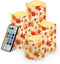 Cozeyat Fall Leaf Flameless Candles 4 Pack Battery Operated LED Pillar Candles with