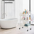 danpinera 3-Tier Rolling Cart, Metal Storage Cart with Lockable Wheels, Mobile Trolley for Kitchen, Bathroom
