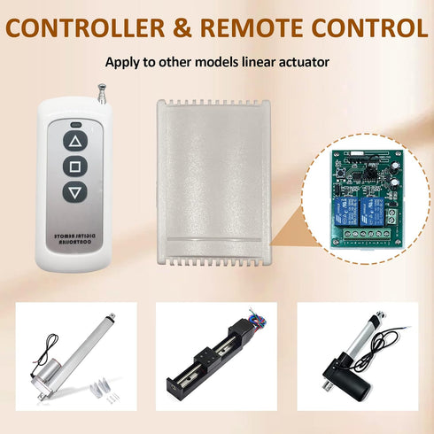 Micro Linear-Actuator 12V DC 64N/14.4lb with Remote Control, 2” Stroke Mini Metal Motion Actuator & Controller