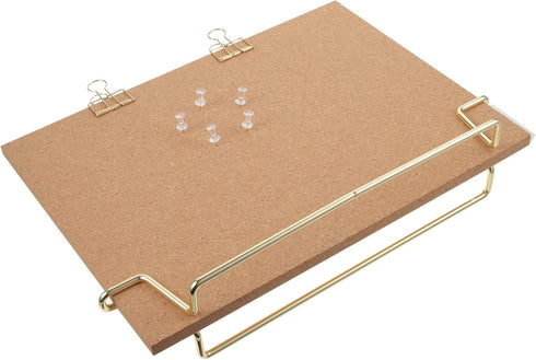 TOYANDONA Cork Board Bulletin Board with Metal Stand, Wooden Pin Notice Message Board for Home Office Desktop Memo