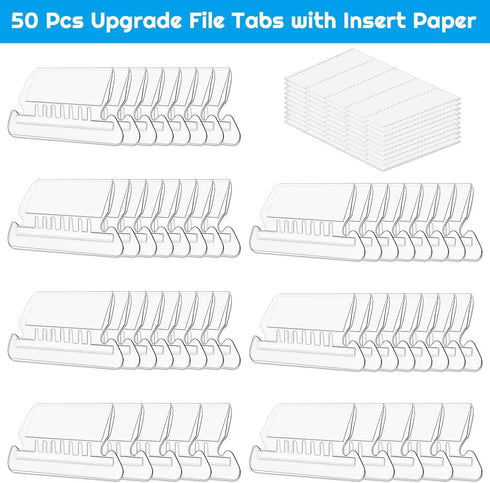 File Folder Tabs, Paxcoo 50 Sets Hanging File Folder Labels and Inserts