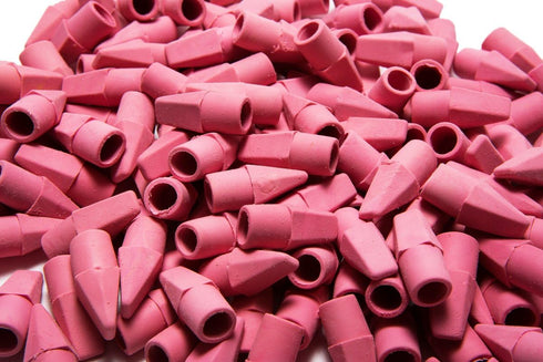 Charles Leonard Pencil Eraser Caps, Pink, 144/Box