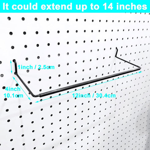 5 Pack Extendable Pegboard Paper Towel Holder, Pegboard Hook for Workshop, Garage, Kitchen, Laundry Room