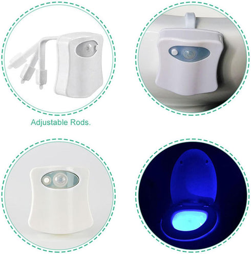 INTSUPERMAI 8 8 Toilet Night Light Color Motion Sensor LED Toilet Bowl Lights Inside Toilet Light Color Changing Smart