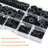 800 Pieces Black Nylon Flat Washers Assortment Kit - 9 Sizes M2 M2.5 M3 M4 M5 M6 M8 M10 M12 (Not Rubber Washer)