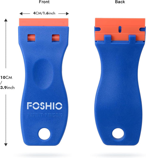 2PCS 100PCS FOSHIO Plastic Razor Blade Scraper Include Scraper Tool and Blades for Gasket Remover, Labels Decal