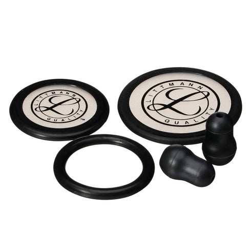 3M 40016 Littmann Stethoscope Spare Parts Kit Black, Compatible with Classic III, Cardiology IV, CORE Digital, Includes
