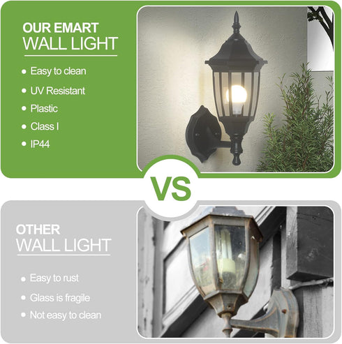 -Black(Bulb Included),1 Pack EMART Outdoor Porch LightExterior Waterproof Wall Light Fixtures, Special Handling