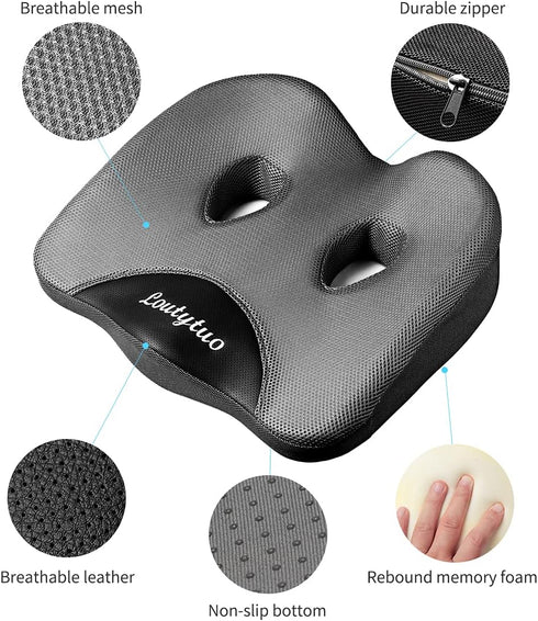 Pillow,100% Wheelchair,Tailbone LOUTYTUO Seat Cushion Memory Foam and Washable Cover,for Office Chair,Car Seat