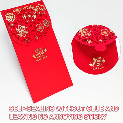 CiviLight 10 Pcs Wedding Hong Bao Chinese Red Pockets Money Envelopes Hong Bao Lucky Money Gift Envelopes Red Pocket