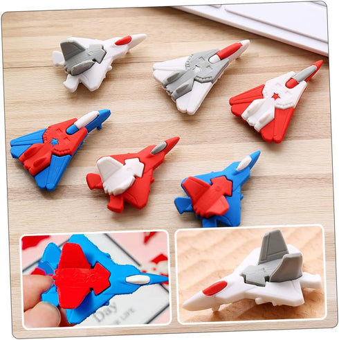 TOYANDONA 18pcs Mini Pencil Erasers, Novelty Puzzles for Kids, Airplane Model Toy, Holiday Bag Filler