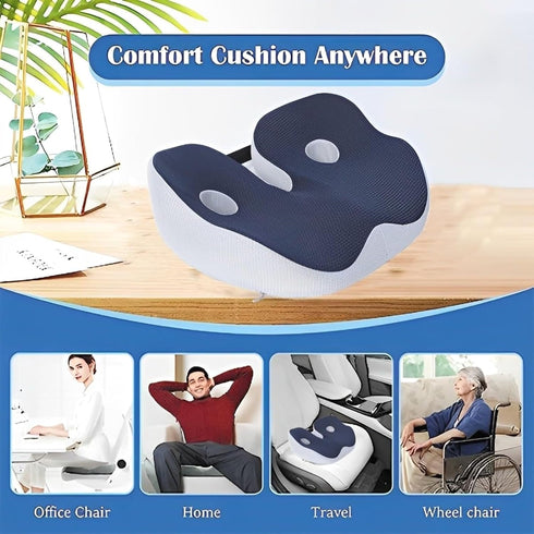 generic Tailbone Memory Foam Seat Cushion for Sciatica, & Back Pain Relief - Ergonomic Office & Car Chair Pillow