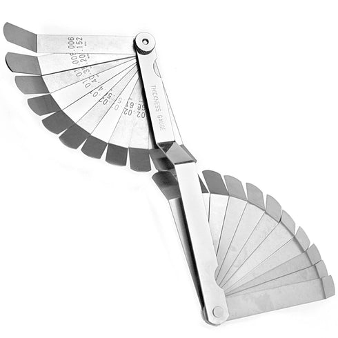 Create idea Stainless Steel Feeler with 26 Blades Dual Sided Gage Laser Reading Combination Feeler Offset Gauge Metric