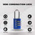 3 Digit Combination Lock, Small Padlock for Travel, Waterproof Resettable Padlock for Gym Locker, Luggage, Gate (Blue)