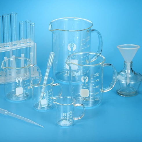PATIKIL 500ml Glass Beaker with Handle, 3.3 Borosilicate Glass Graduated Measuring Cups with Spout