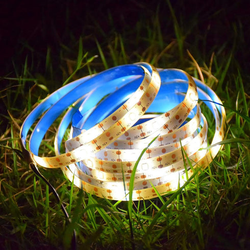 10FT 3000K 8 1 Pack Solar LED Strip Lights Outdoor Solar Powered Rope Light Waterproof Cuttable Tape Lighting Warm