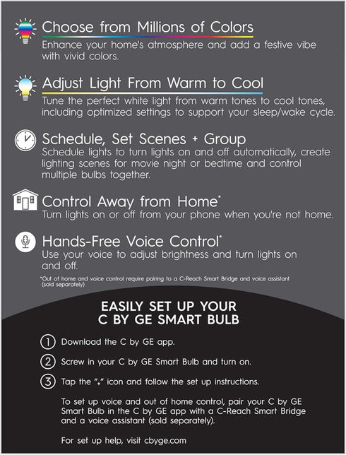Bulb, (1 Pack), Packaging GE CYNC Smart Flood Light Full Color, Bluetooth Enabled, Alexa and Google Assistant
