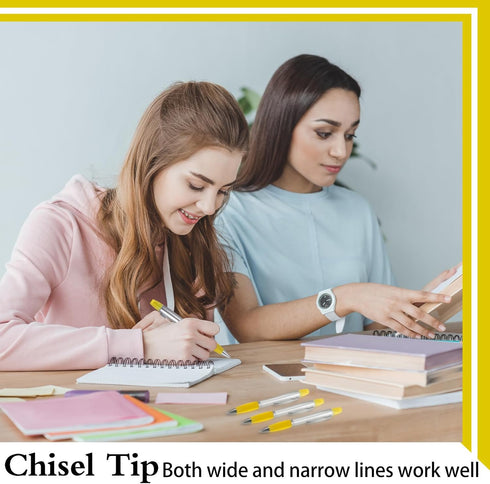 Colarr 30 Pcs Highlighter with Ballpoint Pen Combo, Chisel Tips for Student Office Writing, Coloring, Underlining